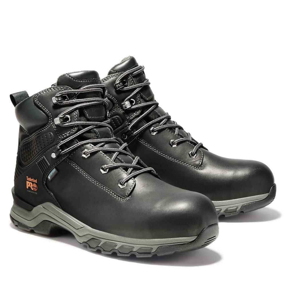 Timberland Μποτακια Εργασίας Ανδρικα Μαυρα - Pro® Hypercharge 6\" Comp Toe - Greece 3950248-SN